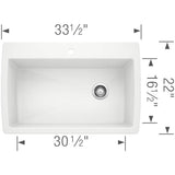 Diamond SILGRANIT 33.5'' Super Single Dual Mount Kitchen Sink - Cafe