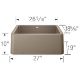 Ikon SILGRANIT 27'' Single Bowl Apron-Front Farmhouse Sink - Anthracite