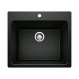 Blanco - Liven SILGRANIT 25'' Single Bowl Dual Mount Laundry Sink - Coal Black - Coal Black