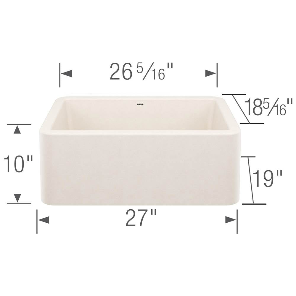 Ikon SILGRANIT 27'' Single Bowl Apron-Front Farmhouse Sink - Soft White