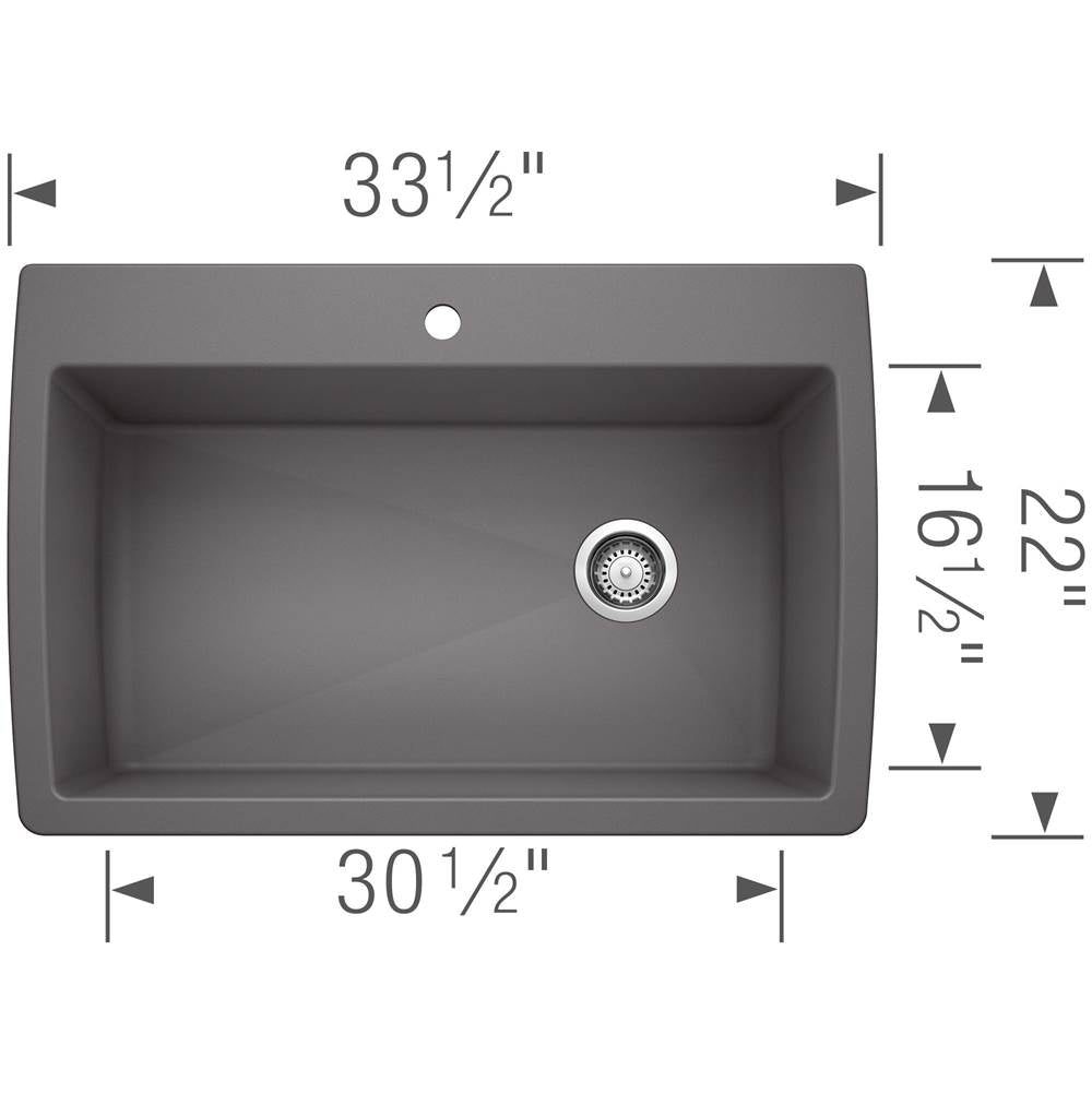 Diamond SILGRANIT 33.5'' Super Single Dual Mount Kitchen Sink - Cafe