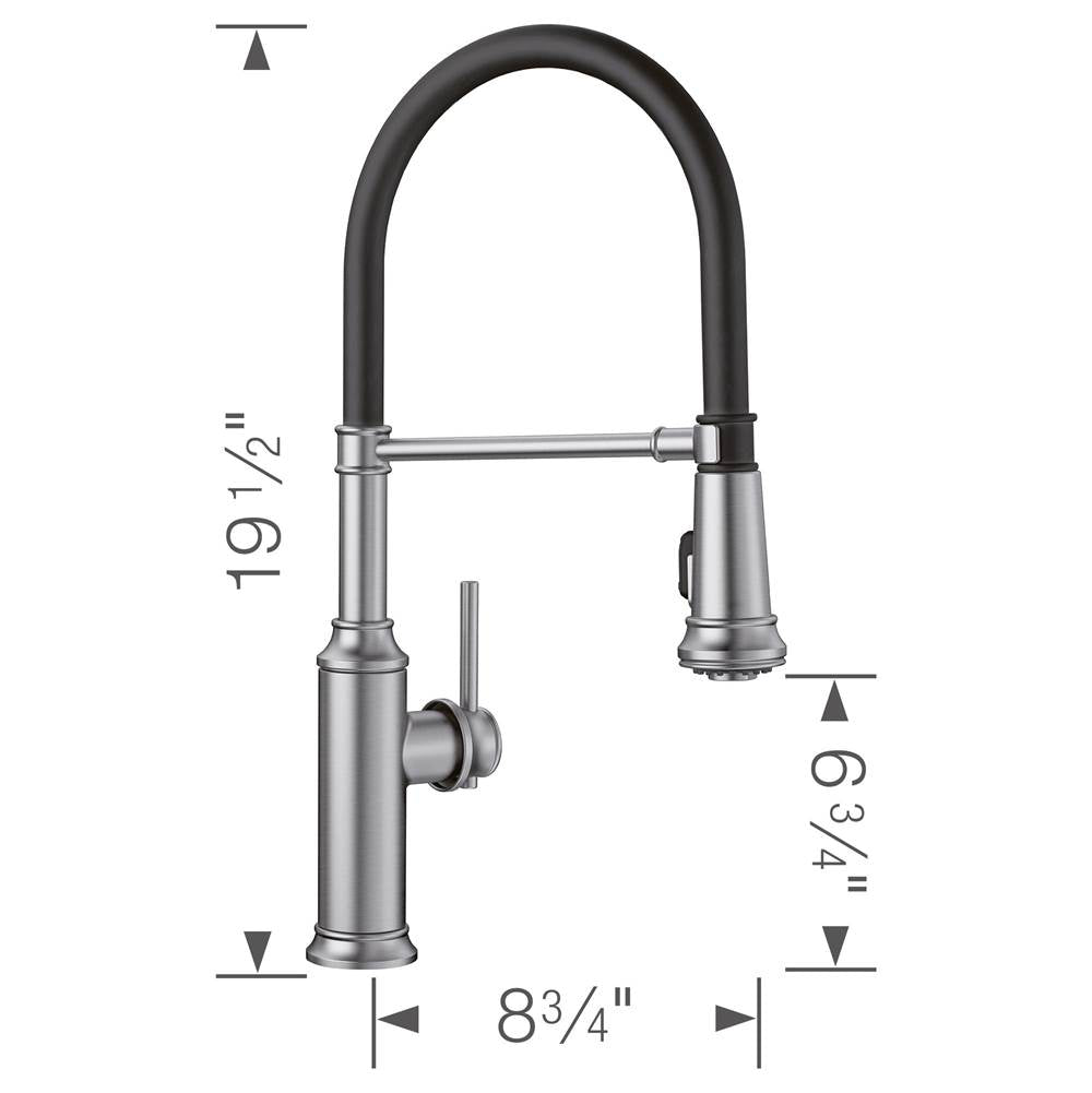 Empressa Semi-Pro Pull-Down Dual-Spray Kitchen Faucet - Chrome