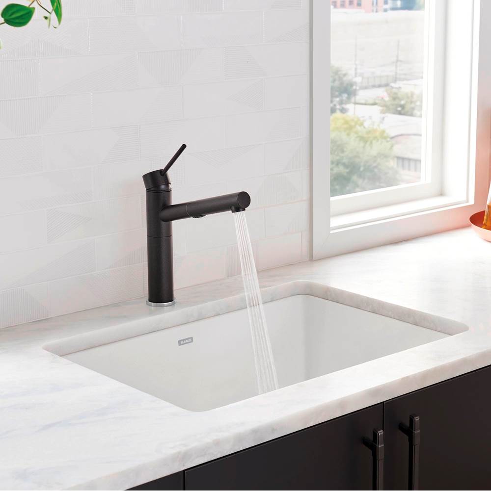 Precis SILGRANIT 27'' Single Bowl Undermount Kitchen Sink - Coal Black