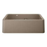 Blanco - Ikon SILGRANIT 33'' Double Bowl Apron-Front Farmhouse Sink with Low Divide - Truffle - Truffle