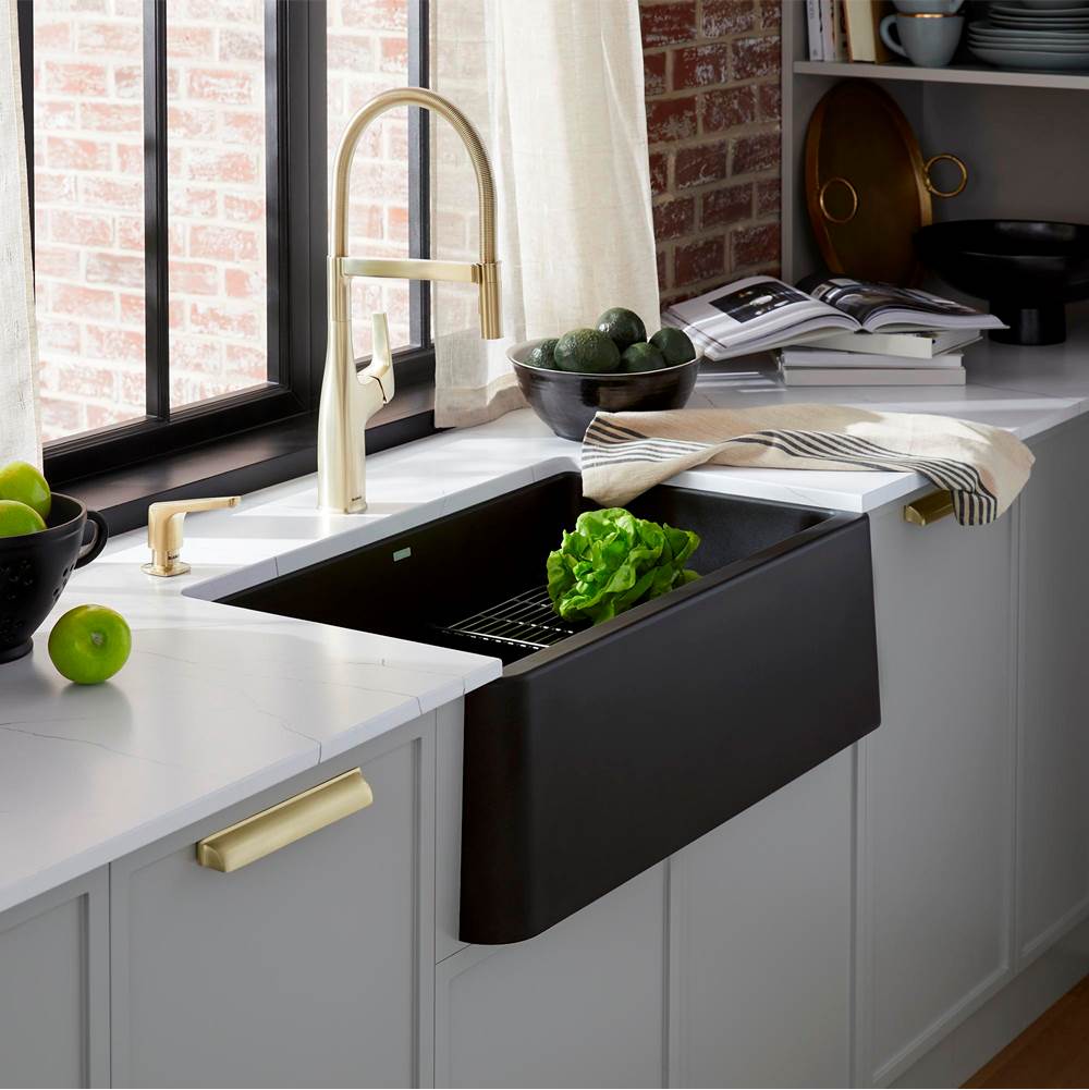 Ikon SILGRANIT 30'' Single Bowl Apron-Front Farmhouse Sink - Anthracite
