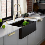 Ikon SILGRANIT 30'' Single Bowl Apron-Front Farmhouse Sink - Anthracite