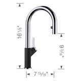 Urbena Pull-Down Dual-Spray Kitchen Faucet - Chrome