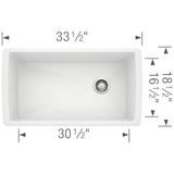 Diamond SILGRANIT 33'' Super Single Undermount Kitchen Sink - Cinder