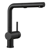 Blanco - Linus Low Arc Pull-Out Dual-Spray Kitchen Faucet - Coal Black - Coal Black