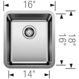 Formera 16'' Undermount Stainless Steel Bar Sink