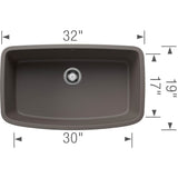 Valea SILGRANIT 32'' Super Single Undermount Kitchen Sink - Soft White