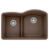 Blanco - Diamond SILGRANIT 32'' 40/60 Reverse Double Bowl Undermount Kitchen Sink with Low Divide - Cafe - Cafe