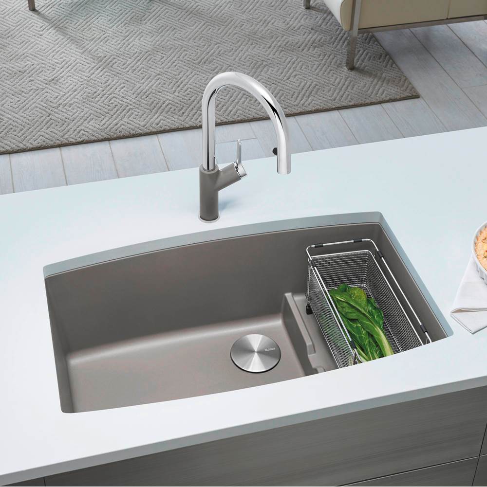 Performa Cascade SILGRANIT 32'' Single Bowl Undermount Kitchen Sink with Colander - Cafe