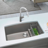 Performa Cascade SILGRANIT 32'' Single Bowl Undermount Kitchen Sink with Colander - Cafe