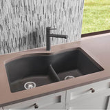 Diamond SILGRANIT 32'' 60/40 Double Bowl Undermount Kitchen Sink with Low Divide - Anthracite
