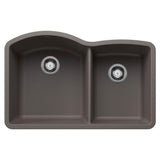 Blanco - Diamond SILGRANIT 32'' 60/40 Double Bowl Undermount Kitchen Sink - Volcano Gray - Volcano Gray