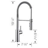 Catris Semi-Pro Pull-Down Dual-Spray Kitchen Faucet - Chrome