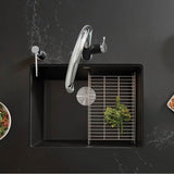 Precis SILGRANIT 24'' Single Bowl Undermount Kitchen Sink - Coal Black