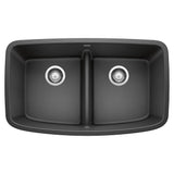 Blanco - Valea SILGRANIT 32'' 50/50 Double Bowl Undermount Kitchen Sink with Low Divide - Anthracite - Anthracite