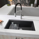 Precis SILGRANIT 30'' Single Bowl Undermount Kitchen Sink - Cinder