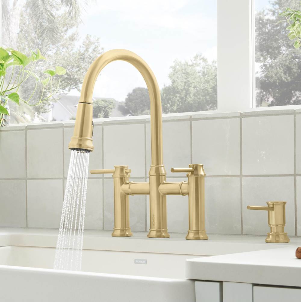 Empressa Pull-Down Dual-Spray Bridge Faucet - Chrome