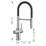 Catris Flexo Filter-Ready Semi-Pro Pull-Down Dual-Spray Kitchen Faucet - Chrome