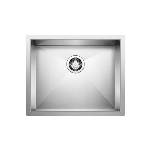 Blanco - Quatrus R0 22'' Single Bowl Undermount Stainless Steel Kitchen Sink - Satin Polish