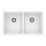 Blanco - Precis SILGRANIT 29'' 50/50 Double Bowl Undermount Kitchen Sink - White - White