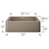 Ikon SILGRANIT 33'' Single Bowl Apron-Front Farmhouse Sink - Anthracite