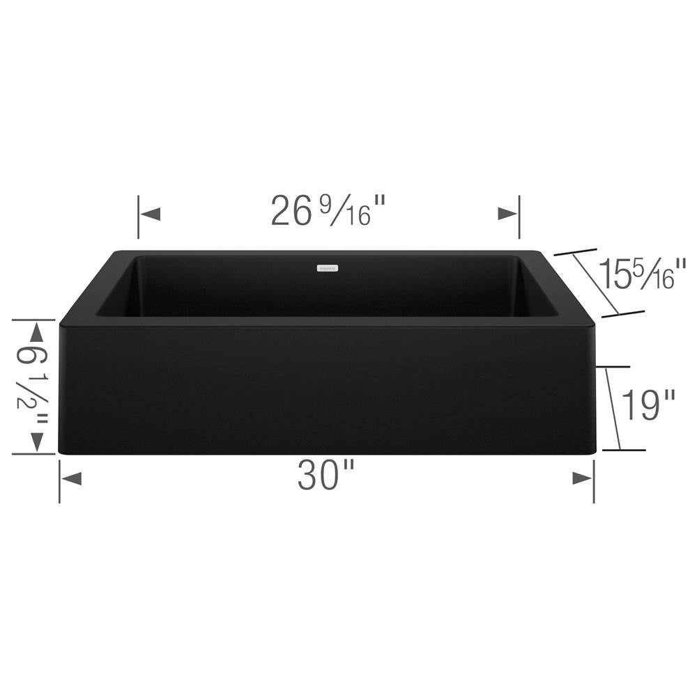 Vintera SILGRANIT 30'' Single Bowl Apron-Front Farmhouse Sink - Anthracite