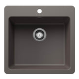 Blanco - Liven SILGRANIT 21'' Single Bowl Dual Mount Kitchen Sink - Volcano Gray - Volcano Gray