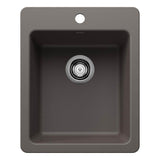 Blanco - Liven SILGRANIT 17'' Dual Mount Bar Sink - Volcano Gray - Volcano Gray