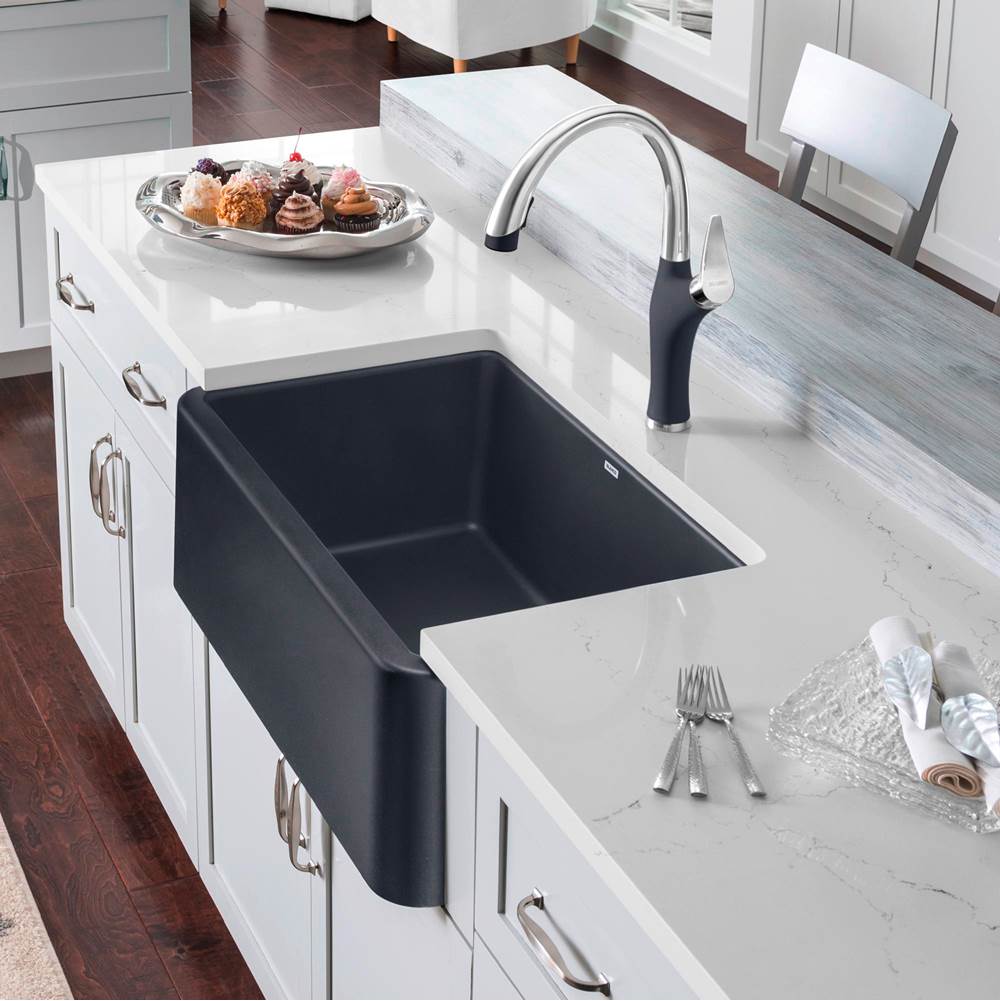 Ikon SILGRANIT 30'' Single Bowl Apron-Front Farmhouse Sink - Anthracite