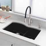 Diamond SILGRANIT 32'' 60/40 Double Bowl Undermount Kitchen Sink with Low Divide - Anthracite