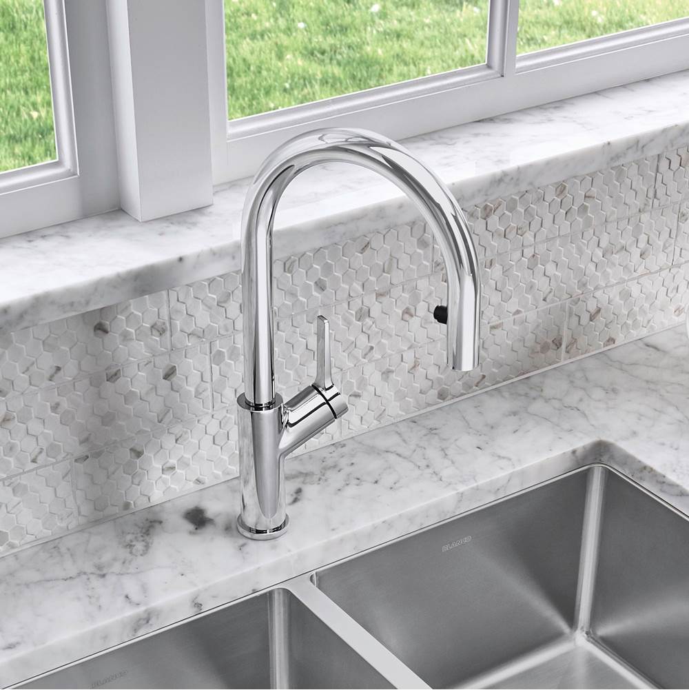 Urbena Pull-Down Dual-Spray Kitchen Faucet - Chrome