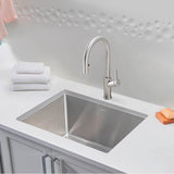 Quatrus R15 25'' Single Bowl Dual Mount Stainless Steel Laundry Sink