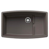 Blanco - Performa Cascade SILGRANIT 32'' Single Bowl Undermount Kitchen Sink with Colander - Volcano Gray - Volcano Gray