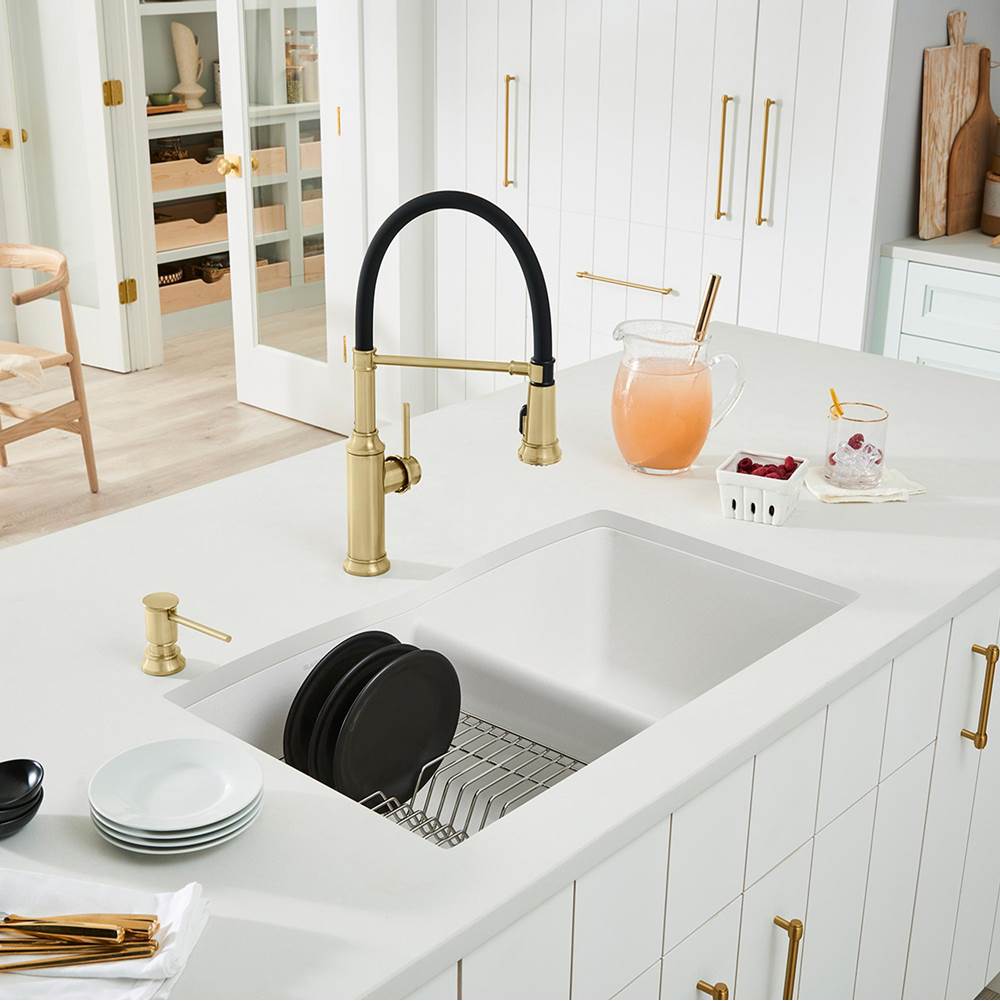 Diamond SILGRANIT 32'' 50/50 Double Bowl Undermount Kitchen Sink - Cafe