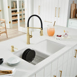 Diamond SILGRANIT 32'' 50/50 Double Bowl Undermount Kitchen Sink - Cafe