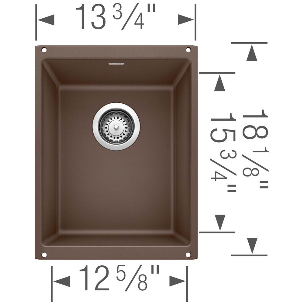 Precis SILGRANIT 13'' Undermount Bar Sink - Coal Black