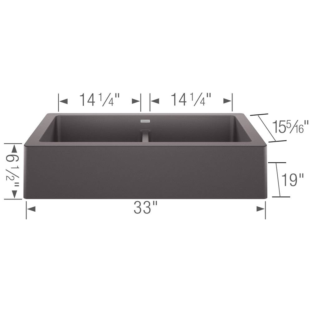 Vintera SILGRANIT 33'' Double Bowl Apron-Front Farmhouse Sink - Anthracite