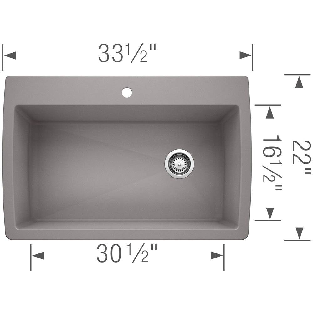 Diamond SILGRANIT 33.5'' Super Single Dual Mount Kitchen Sink - Cafe