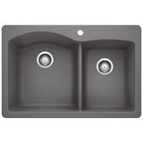 Blanco - Diamond SILGRANIT 33'' 60/40 Double Bowl Dual Mount Kitchen Sink - Cinder - Cinder