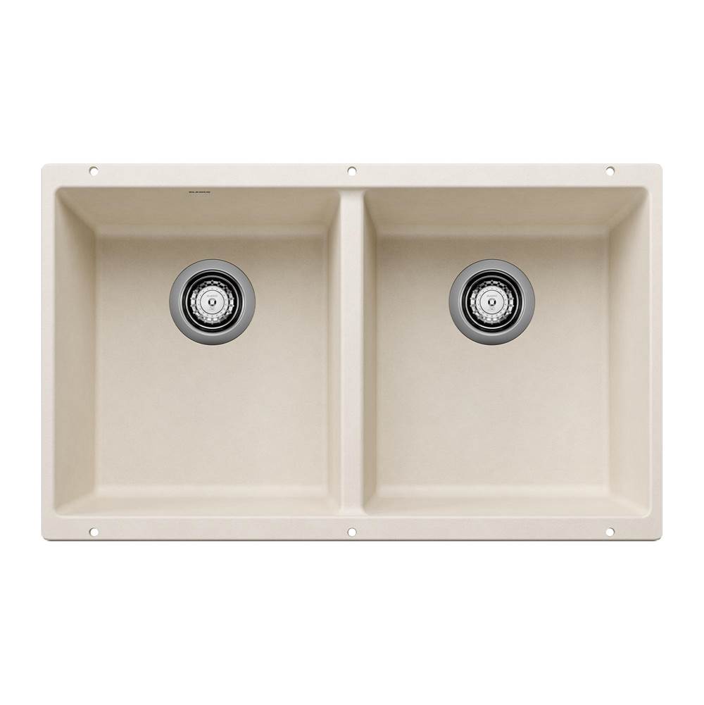 Blanco - Precis SILGRANIT 29'' 50/50 Double Bowl Undermount Kitchen Sink - Soft White - Soft White