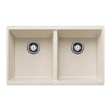 Blanco - Precis SILGRANIT 29'' 50/50 Double Bowl Undermount Kitchen Sink - Soft White - Soft White