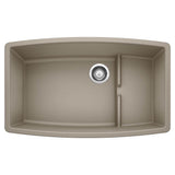 Blanco - Performa Cascade SILGRANIT 32'' Single Bowl Undermount Kitchen Sink with Colander - Truffle - Truffle