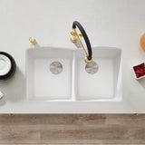 Diamond SILGRANIT 32'' 50/50 Double Bowl Undermount Kitchen Sink - Cafe