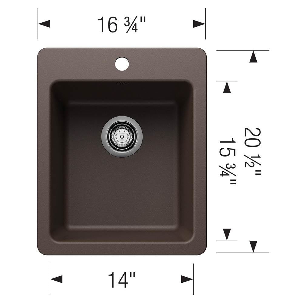 Liven SILGRANIT 17'' Dual Mount Bar Sink - Coal Black