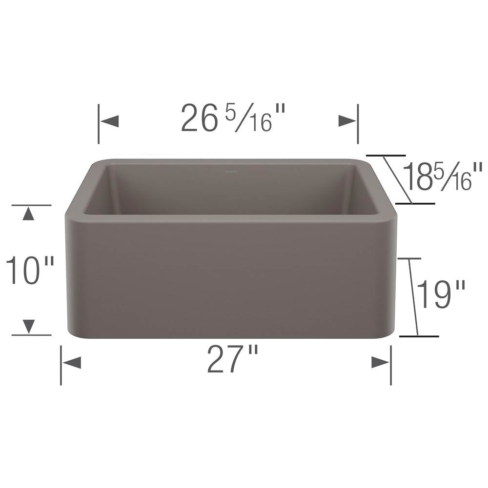 Ikon SILGRANIT 27'' Single Bowl Apron-Front Farmhouse Sink - Soft White