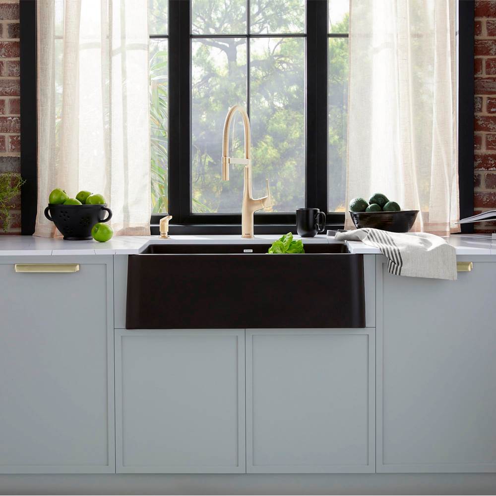 Ikon SILGRANIT 30'' Single Bowl Apron-Front Farmhouse Sink - Anthracite